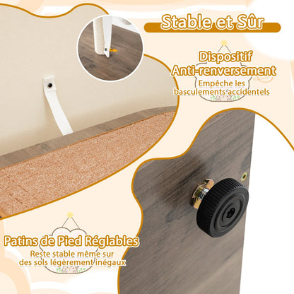 88 cm Tall Wooden Cat Tower with Sisal Scratching Post and Mat Dangling Ball and Top Perch-Grey