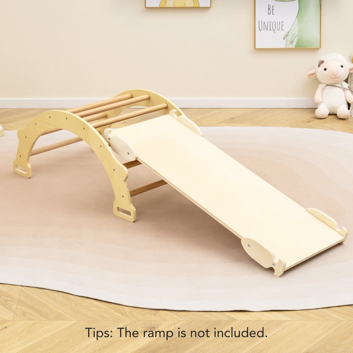 2-in-1 Arch Rocker with Soft Cushion-Natural