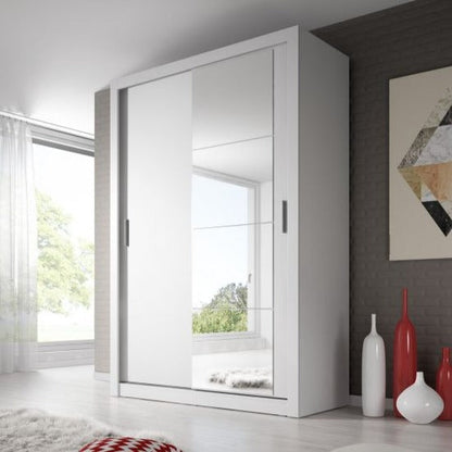 Tourville 2 Door Sliding Wardrobe 150cm - White, Black, Oak,Grey