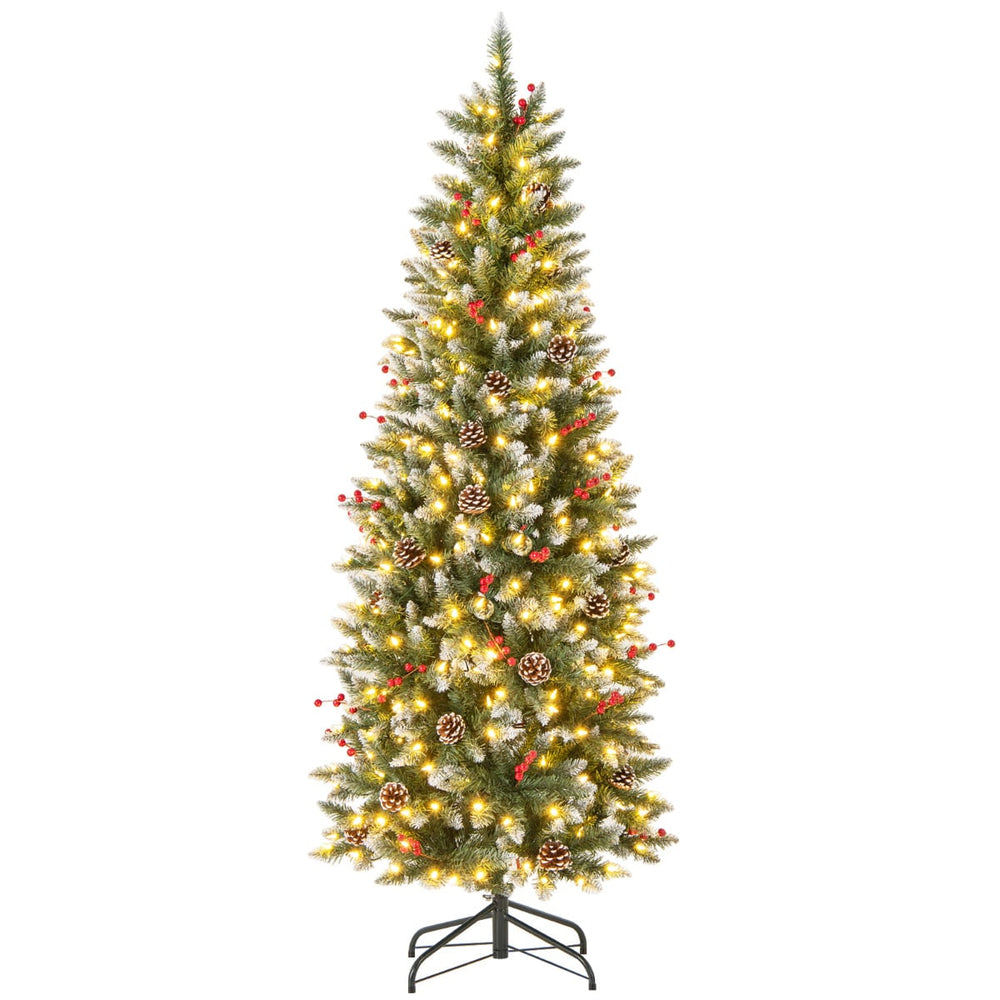 Artificial Christmas Tree with Branch Tips and Natural Pine Cones-180 cm