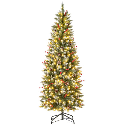 Artificial Christmas Tree with Branch Tips and Natural Pine Cones-180 cm
