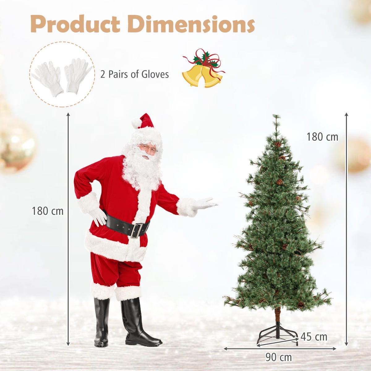 Artificial Christmas Tree with Branch Tips and Needles-180 cm