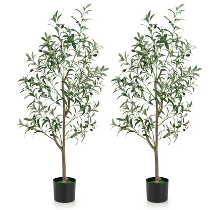 130cm Tall Artificial Olive Tree with Realistic Fruits-2 Pack