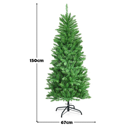 Artificial Pencil Christmas Tree with 250 Warm White UL-listed Lights-5FT