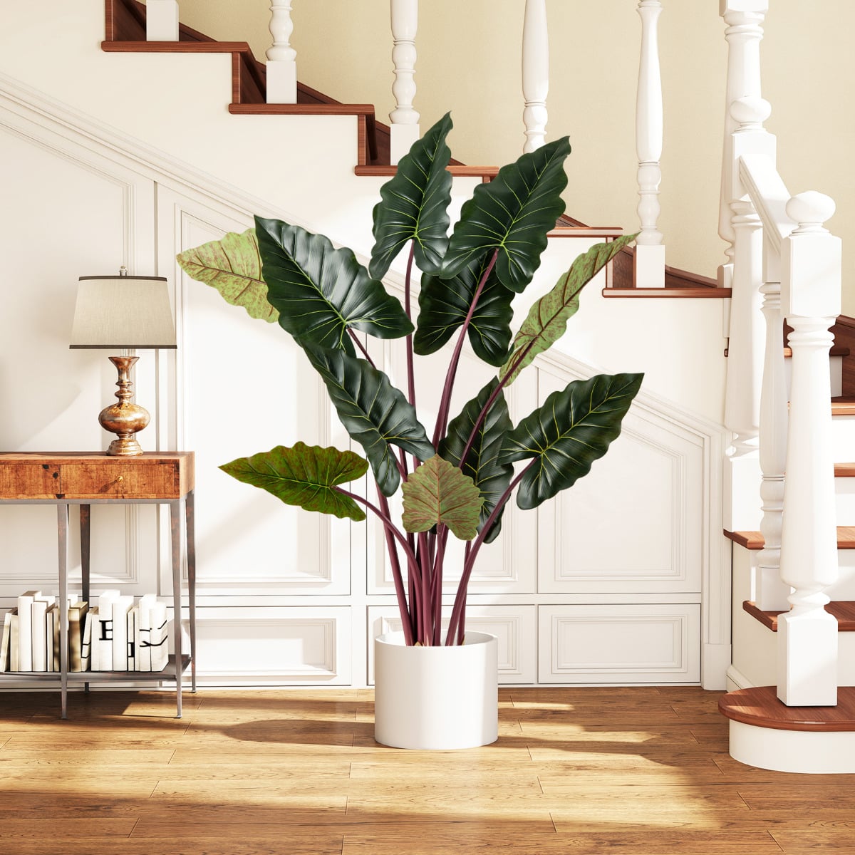 Artificial Rainbow Taro Tree 160cm Tall Fake Pre-potted Plant-1 Pack