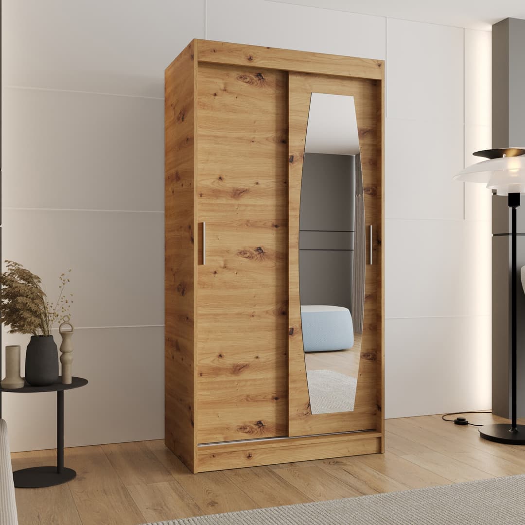 Rossa Sliding Door Wardrobe 100cm