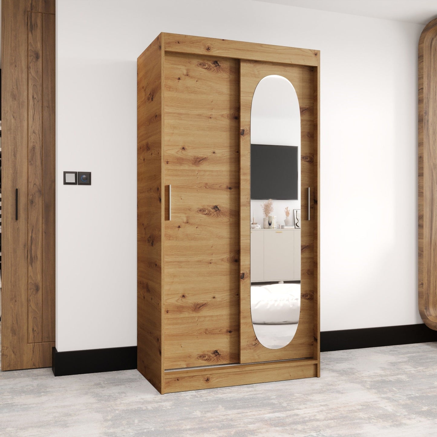 Royal Sliding Door Wardrobe 100cm