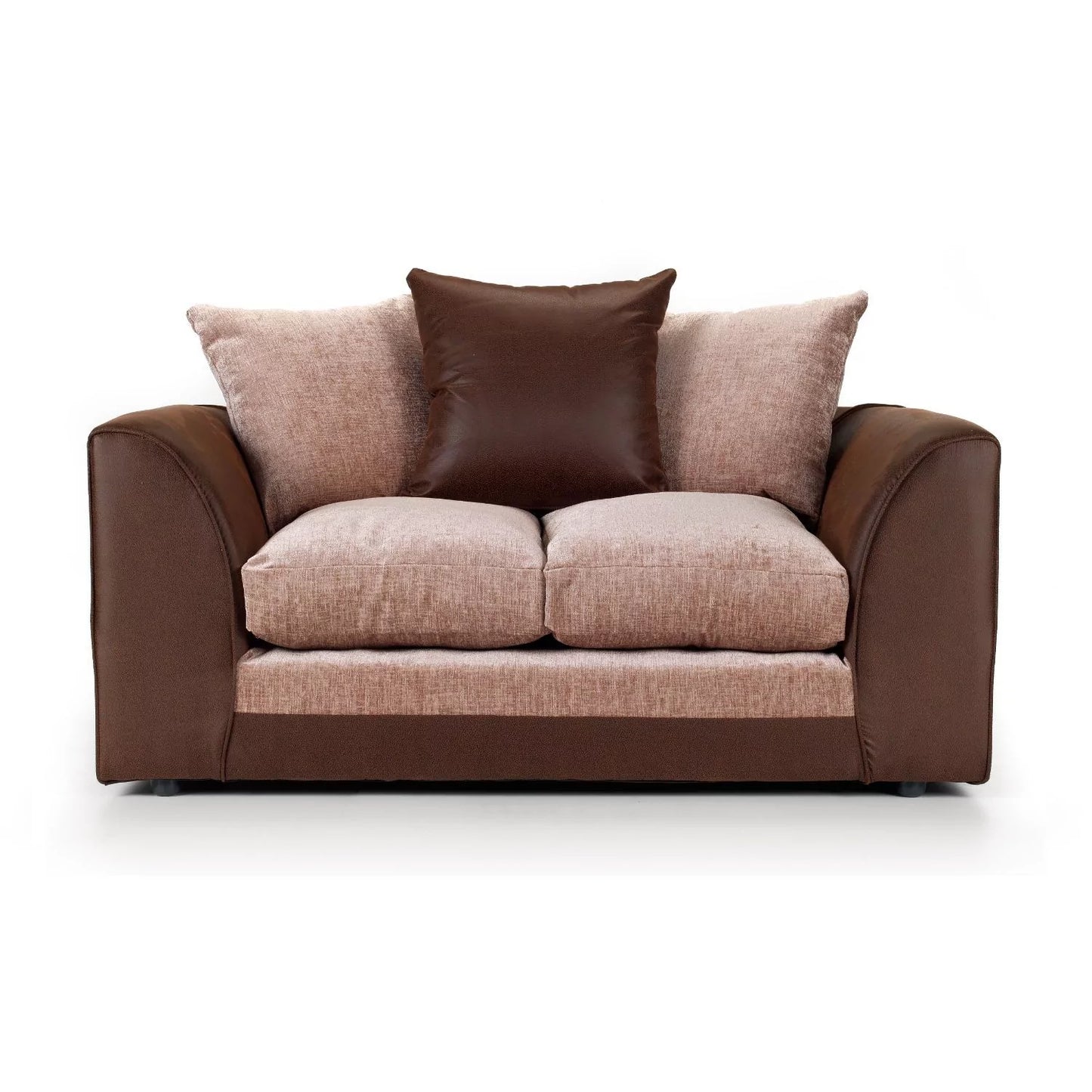 Aruba Fabric 3 Seater and 2 Seater Sofa Set - Brown and Beige
