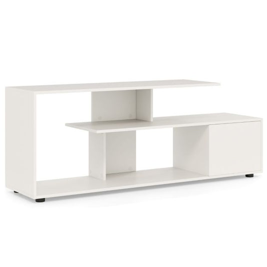 TV stand for TVs up to 55 inches with shelves &amp; cabinet TV cabinet lowboard white