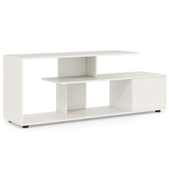 TV stand for TVs up to 55 inches with shelves & cabinet TV cabinet lowboard white