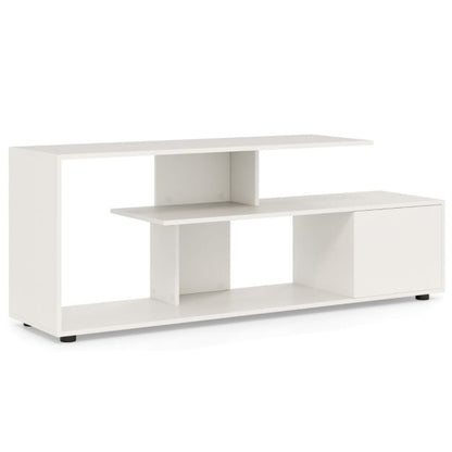 TV stand for TVs up to 55 inches with shelves & cabinet TV cabinet lowboard white