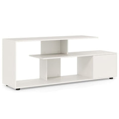 TV stand for TVs up to 55 inches with shelves & cabinet TV cabinet lowboard white