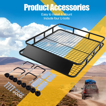 Car Roof Rack with Wind Shield for SUV & Truck Cars