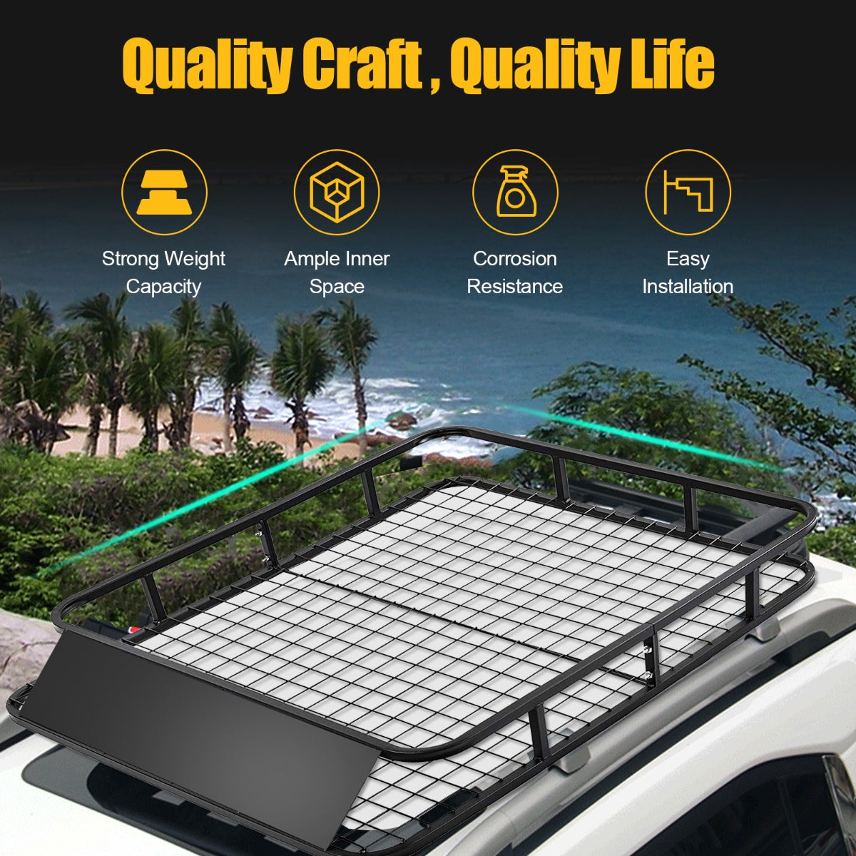 Car Roof Rack with Wind Shield for SUV & Truck Cars