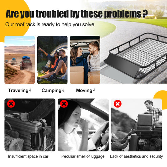 Car Roof Rack with Wind Shield for SUV & Truck Cars