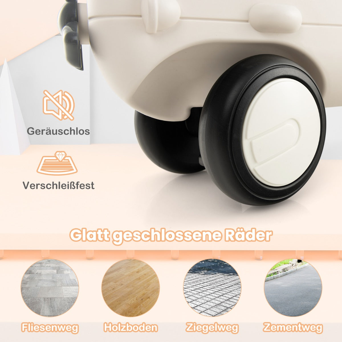 Kids Plane Ride On Toy Car with Cute Propeller and Flexible Steering Wheel