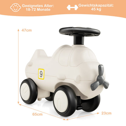 Kids Plane Ride On Toy Car with Cute Propeller and Flexible Steering Wheel