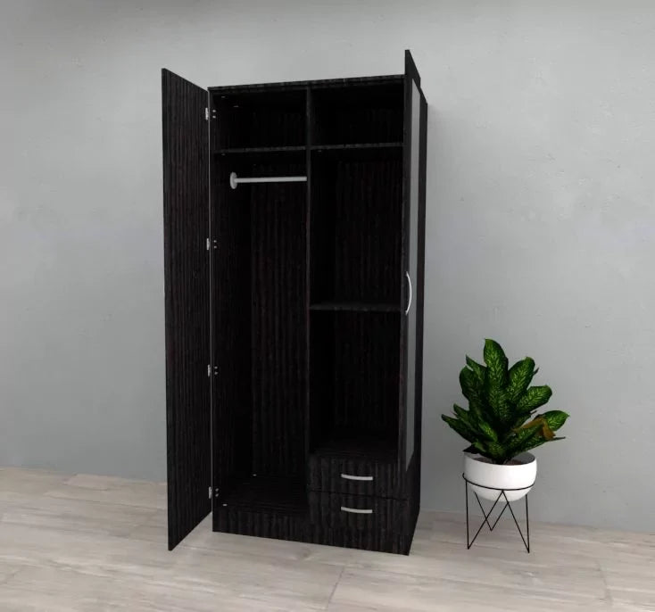 Wardrobe ROSE 2 Door Wardrobe Black Oak 90cm