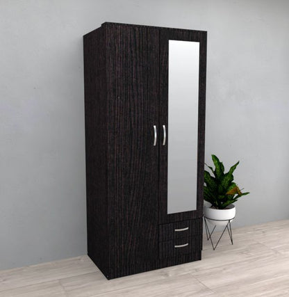 Wardrobe ROSE 2 Door Wardrobe Black Oak 90cm