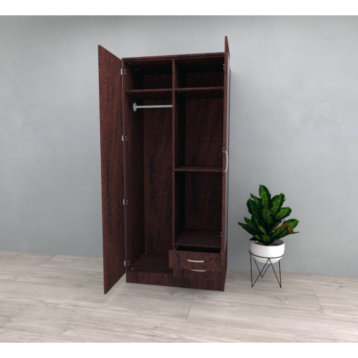 Wardrobe ROSE 2 Door Wardrobe Walnut 90cm