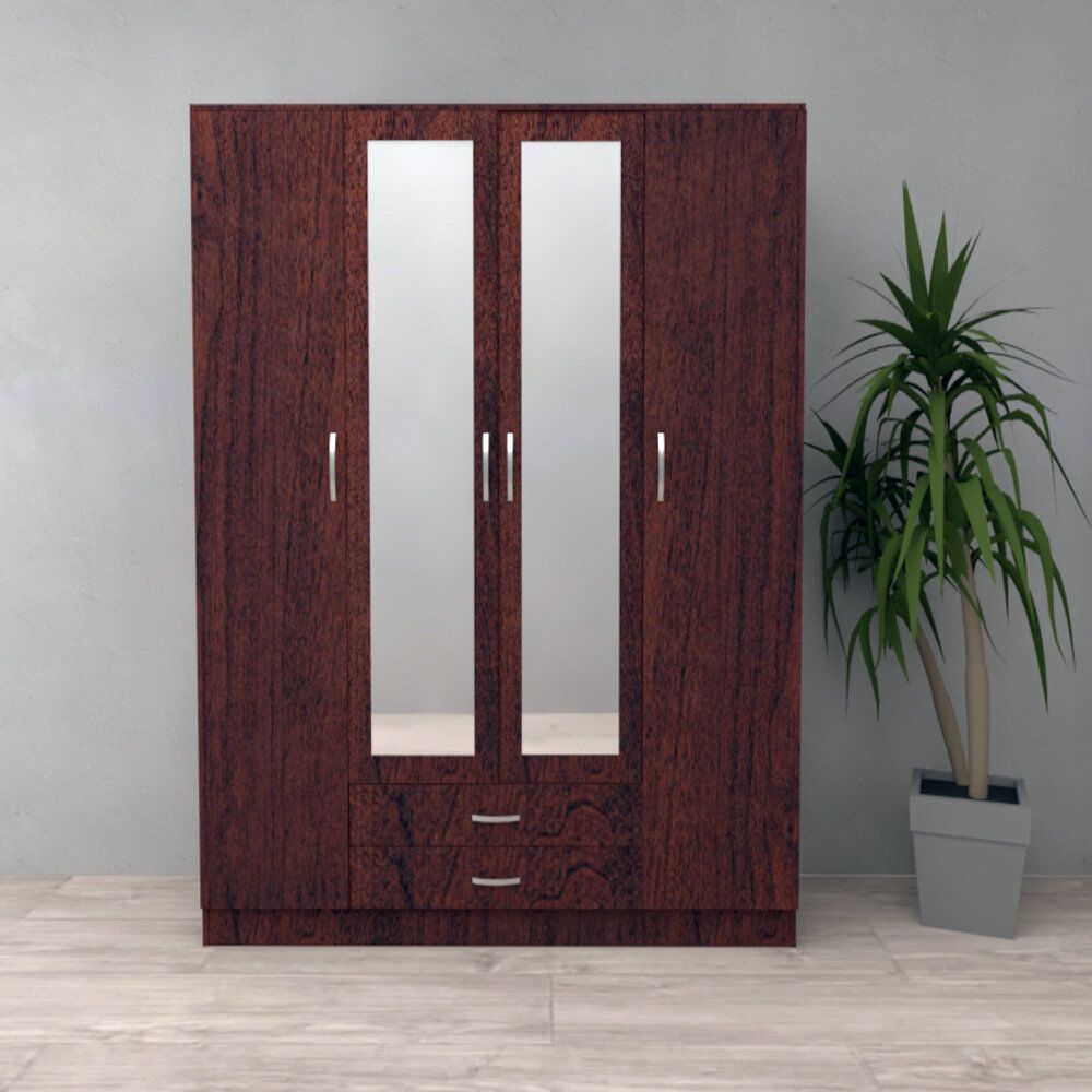 Wardrobe ROSE 4 Door Wardrobe Walnut 180cm