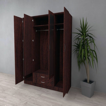 Wardrobe ROSE 4 Door Wardrobe Walnut 180cm