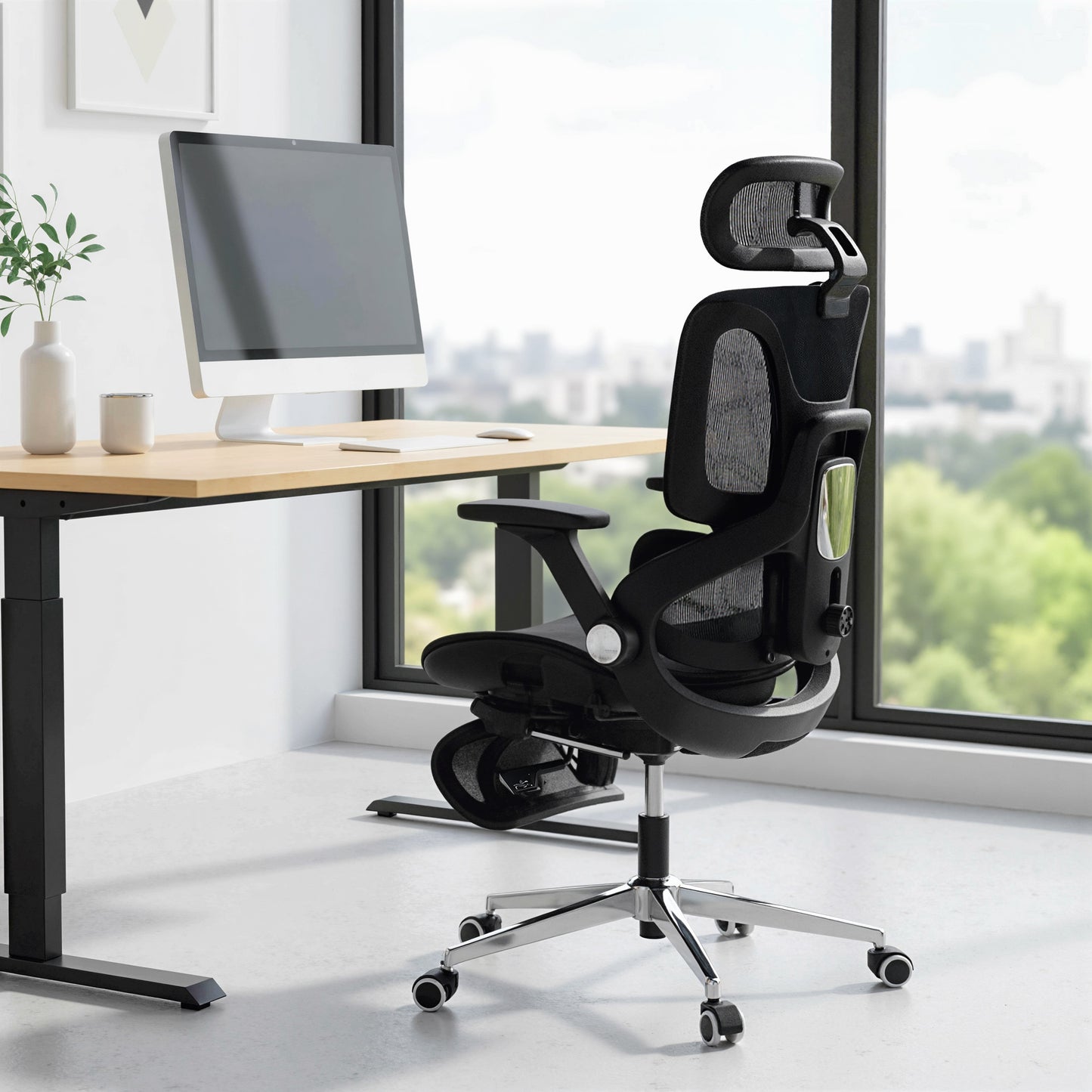 HOMCOM Ergonomic Office Chair, High Back Mesh Desk Chair, Black