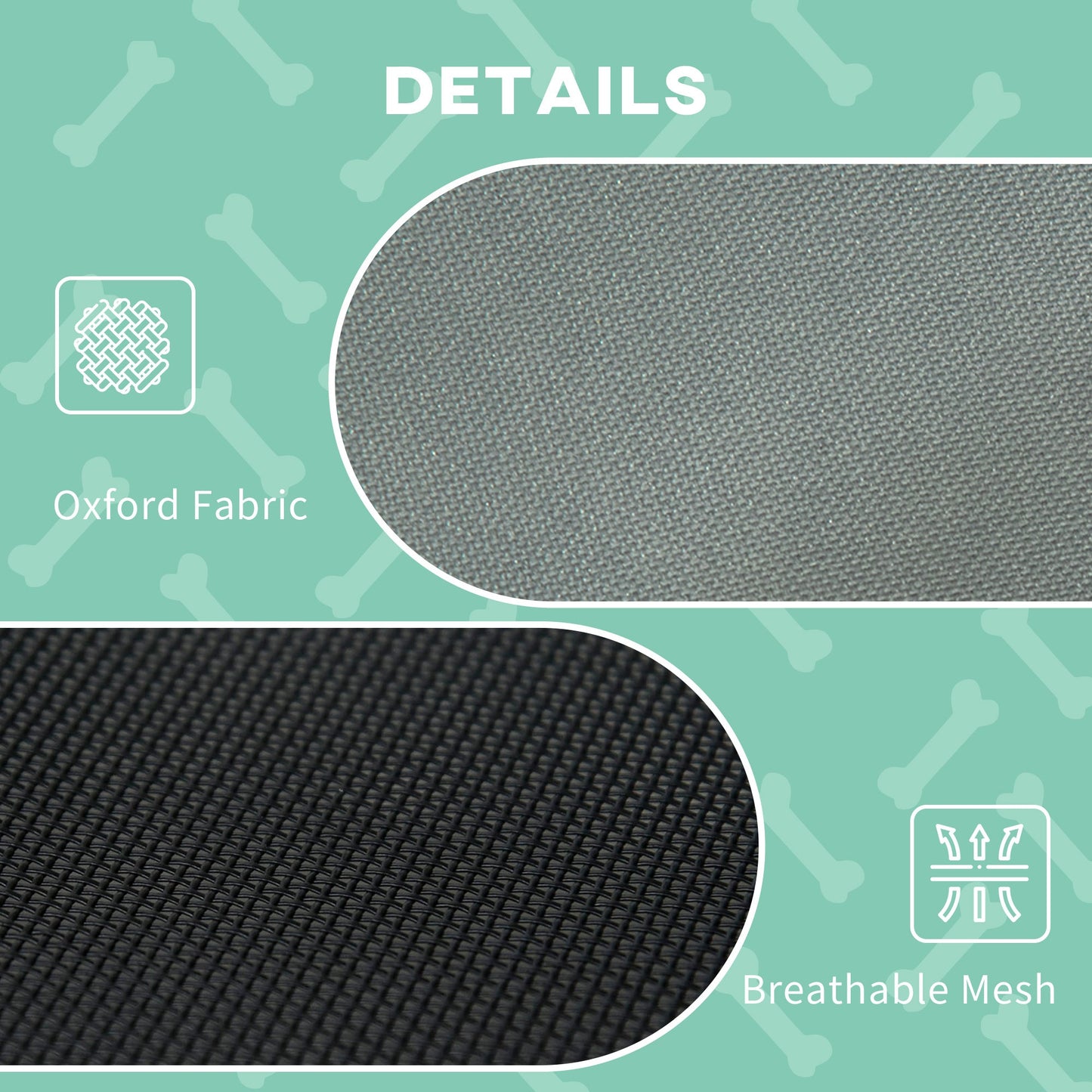 PawHut Outdoor Dog Bed with Removable Canopy, Portable Raised Dog Bed for Camping, Garden & Beach, Water-Resistant UV-Protection Mesh Pet Cot Sun Lounger, for Large Pets, 92 x 76 x 90 cm, Grey