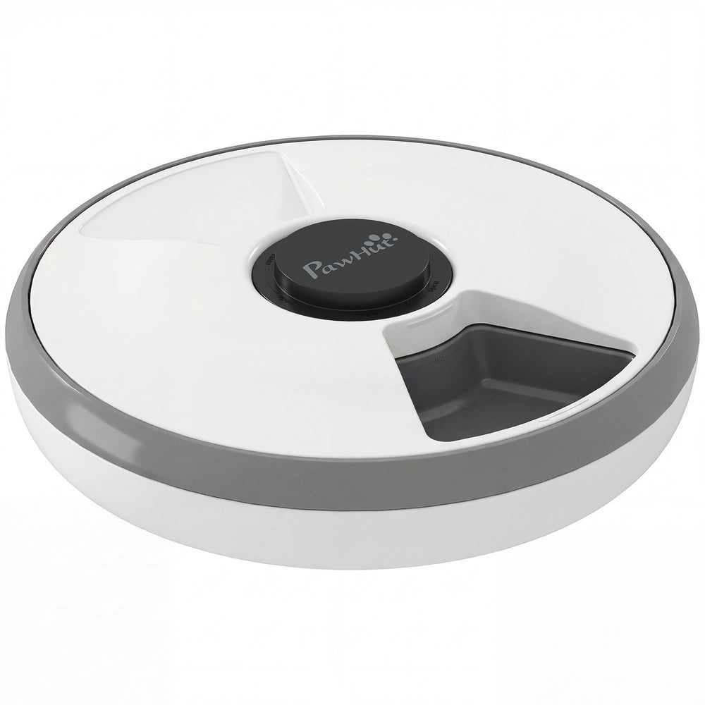 PawHut Automatic Cat Feeder Programmable Timer for Dry Wet Food Cat Food Dispenser with Ice Pack for 6 Meals