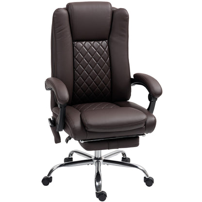 HOMCOM Executive Office Chair with 6-point Massage and Heat - Dark Brown