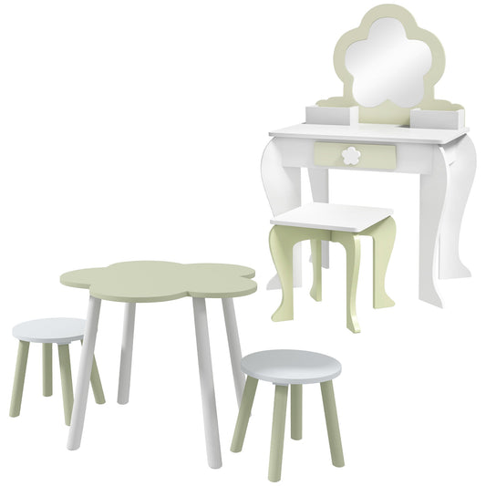 ZONEKIZ 5 Piece Kids Furniture Set Flower Design For 3-5 Years