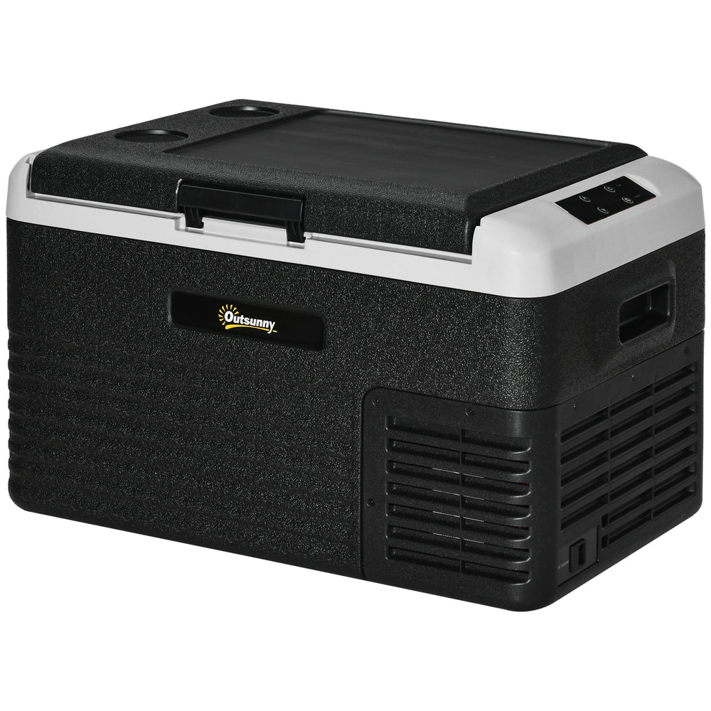 Outsunny 30L Portable Car Refrigerator - Grey and Black