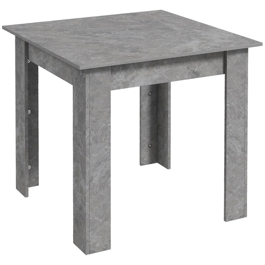 HOMCOM Square Dining Table, Modern Small Dining Table with Faux Cement Effect, Space Saving, Non-slip Foot Pads, Cement Grey