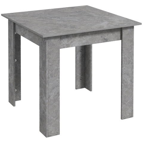 HOMCOM Square Dining Table, Modern Small Dining Table with Faux Cement Effect, Space Saving, Non-slip Foot Pads, Cement Grey