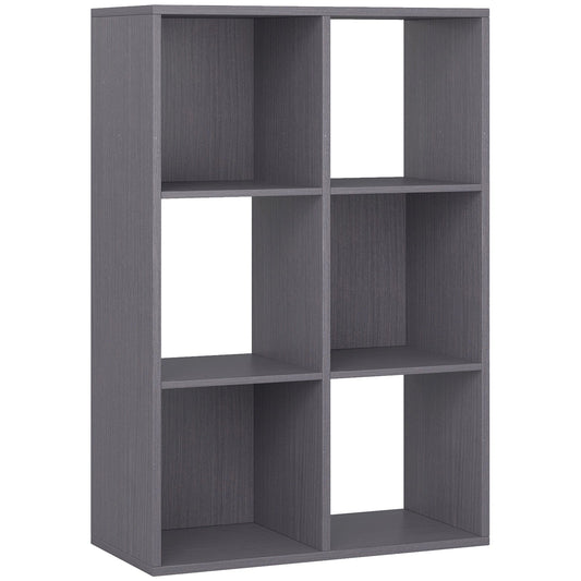 HOMCOM 6-Cube Bookshelf - Grey