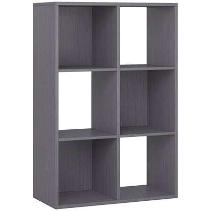 HOMCOM 6-Cube Bookshelf - Grey
