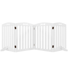 PawHut Dog safety gate folding dog gate support feet non-slip foot spikes 207.5 x 30 x 61 cm White