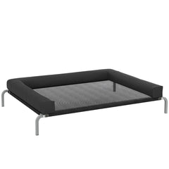 PawHut Elevated Dog Bed with Removable Bolsters, Raised Dog Bed for Large Breeds, Portable Indoor & Outdoor Pet Cots, Black