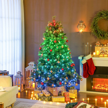 HOMCOM 7ft Artificial Pine LED Christmas Tree, with Remote