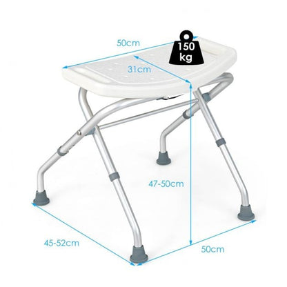3-Level Height Adjustable Shower Seat with Handles