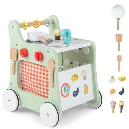 Baby Activity Play Set with Playpen Wooden Walker and Foam Climber