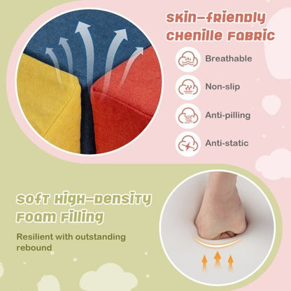 6-Piece Baby Climbing Blocks Kids Indoor Soft Play Structure-Multicolour