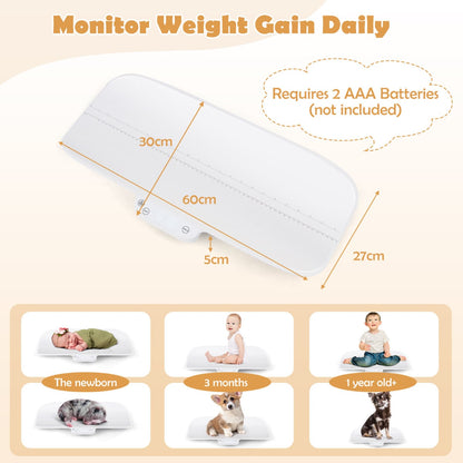 Baby Infant Scale for Weighing 30 KG Multifunctional Toddler Scale-White