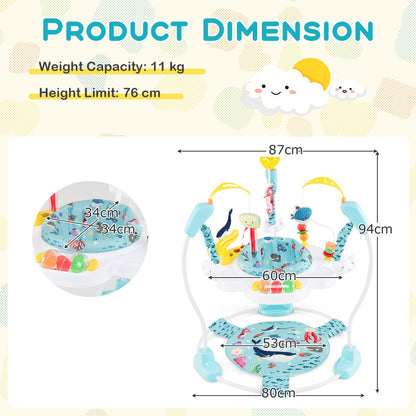 Baby Stationary Activity Center with 360° Rotary Seat and 3 Adjustable Heights for 6 Months+-Colourful