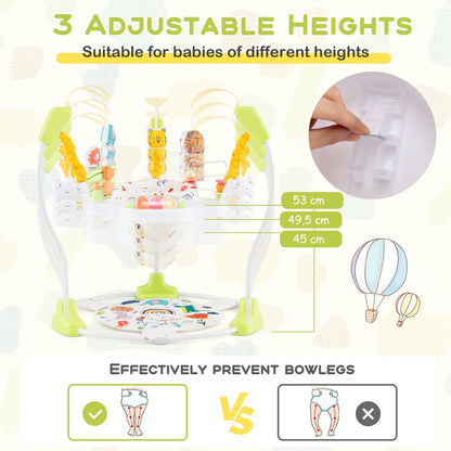 Baby Stationary Activity Center with 360° Rotary Seat and 3 Adjustable Heights for 6 Months+-Yellow