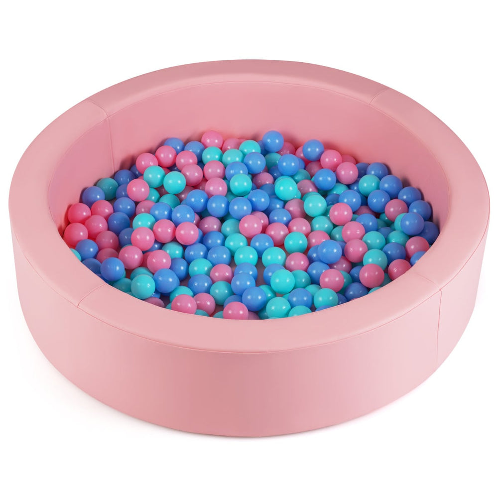 Ball Pit for Toddlers Baby Foam Ball Pit with Ocean Balls Soft Round Kids Ball Pool-Pink