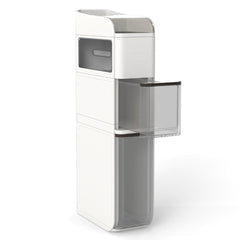 4-Tier Bathroom Storage Cabinet with 2 Drawers and Tissue Box-White