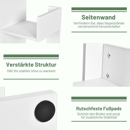 Tree-shaped bookcase with 8 compartments, standing shelf, storage shelf, 50 x 25 x 145 cm, white