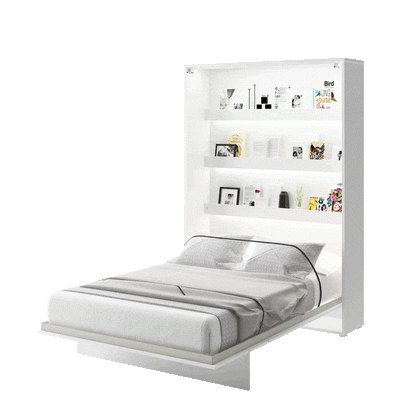 BC-13 Vertical Wall Bed Concept 180cm With Storage Cabinets and LED - Furniture Gold