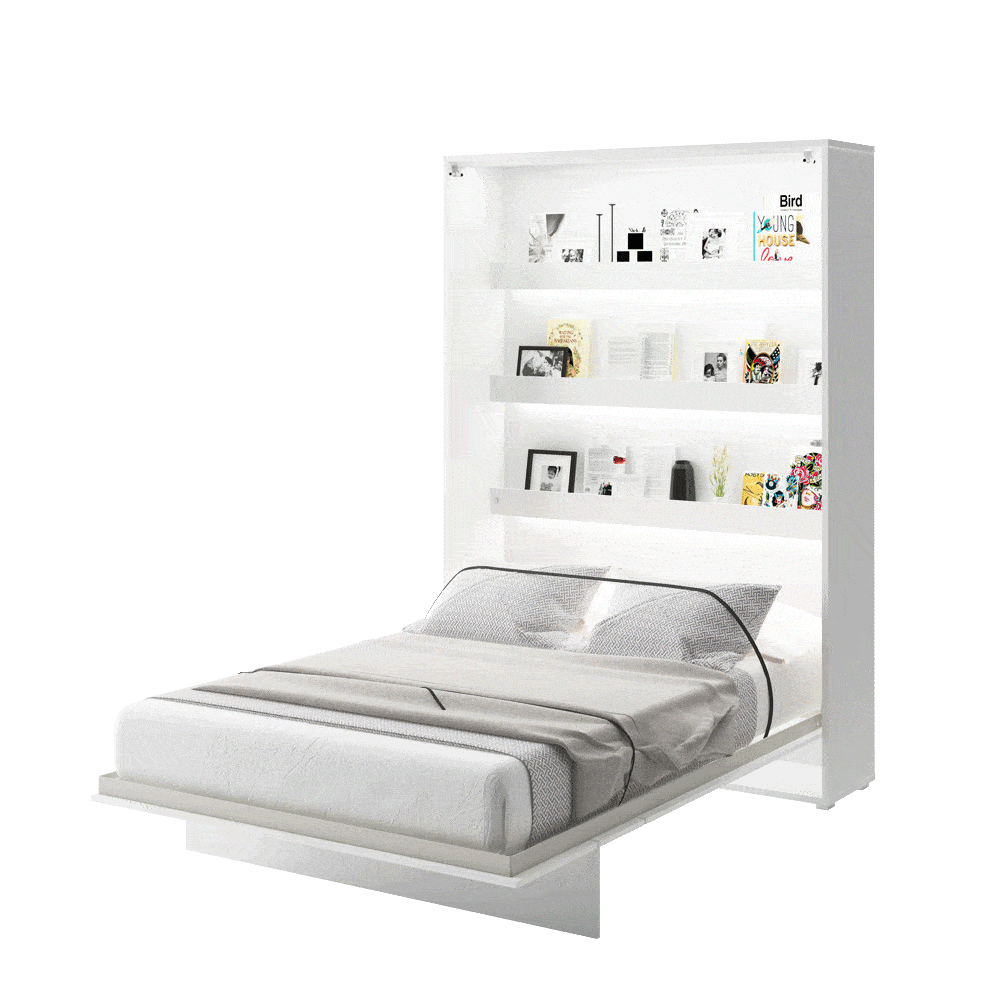 BC-14 Horizontal Wall Bed Concept 160cm With Storage Cabinet - Furniture Gold